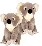 Wild Republic Europe 2x stuks pluche koala beer knuffel 30 cm