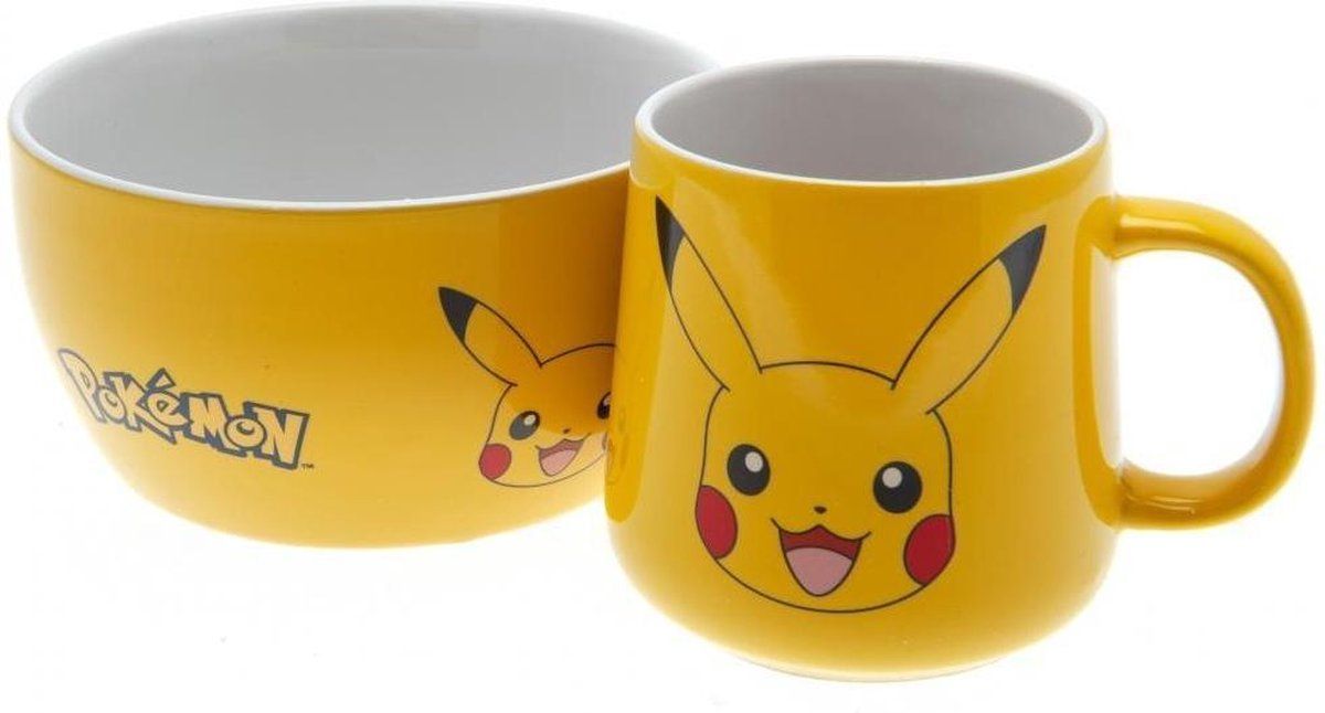 Pokémon Breakfast Set - Pikachu - Mug + Bowl - Yellow