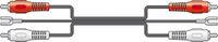 AV:Link Platenspelerkabel 2x RCA met Aardedraad 1,2 meter Zwart
