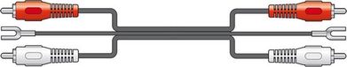 AV:Link câble de platine vinyle 2x RCA avec fil de terre 1,2 mètre noir
