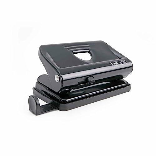 Rapesco 2-Gaats Metalen Perforator 810, 12 Vel Capaciteit, Zwart