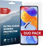 Rosso Screen Protector Ultra Clear Duo Pack Geschikt voor Xiaomi Redmi Note 11 Pro (5G)