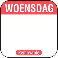 Depa HACCP Stickers - Voedseletiketten / dagstickers ROOD - Woensdag - 25x25mm - 1000 stickers op rol