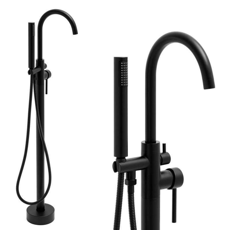 Viking Choice Vrijstaande badkraan - met handdouche - 110 cm hoog - zwart