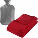 Atmosphera Fleece deken/plaid Rood 130 x 180 cm en kruik 2 liter
