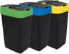 Spetebo Afvalemmer met scharnierend deksel - set van 3 - 18 liter - elk kleur 1x