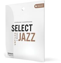 D'Addario Woodwinds Organic Select Jazz Unfiled Soprano Saxophone Reed - 3 Pack - 3 Soft