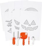 Merkloos / Sans marque Pompoen gereedschap set - 5-delig - inclusief sjablonen - Halloween pompoenen uithollen