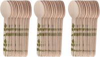Esschert Design Lepels - Hout - 60 Stuks - Kruidenopdruk - 16 cm