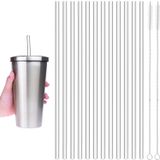 Paille en plastique 30 cm pailles à boire paille en plastique réutilisable pailles en plastique droites avec 2 brosses de nettoyage - Set de 12