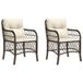 VidaXL Tuinstoel Terras Gecapitonneerde zitting Polyrattan, Staal Crème, Wit