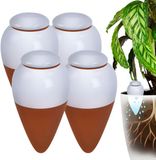 Merkloos Relaxdays Waterdruppelaars - set van 4 - 350 ml - keramiek - terracotta-wit