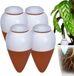 Merkloos Relaxdays Waterdruppelaars - set van 4 - 350 ml - keramiek - terracotta-wit