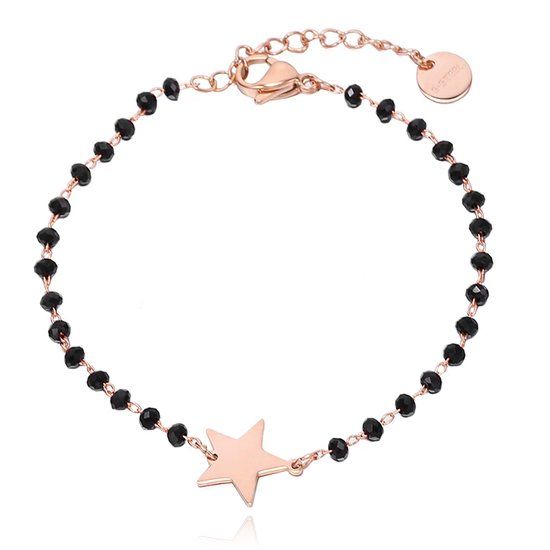 Cilla Jewels Cilla Armband Zwart Kristal en Ster - Goudkleurig