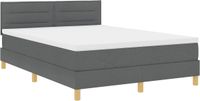 vidaXL Boxspring bed met kussens, donkergrijs, 160 x 200 cm, stof