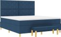 vidaXL Boxspring bed met hoofdeinde Blauw 200 x 180 cm Stof