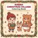 Kawaii Christmas Village Coloring Book for Kids Ages 4-8