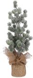 House of Seasons Kunstkerstboom in Jute - H45 x Ø23 cm - Groen Frosted