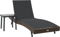 vidaXL Ligstoel, 2 stuks, polyrotan, bruin en zwart