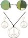 Widmann Hippie Flower Power verkleed sieraden set met hippie bril
