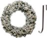 Decoris Groen/witte led kerstkrans 60 cm Imperial kunstsneeuw met ijzeren hanger