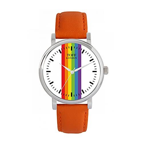 Toff London Pride Lineaire witte wapenstokken Horloge