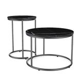 Vicco Ottawa Salontafel set – 55 x 55 cm 2 delen Zwart marmer