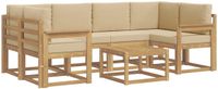 vidaXL - Buiten - bank - set - 7 - st - Wit - en - Beige
