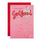 Hallmark Valentijnsdag kaart voor vriendin - klassiek roze hart en ster ontwerp