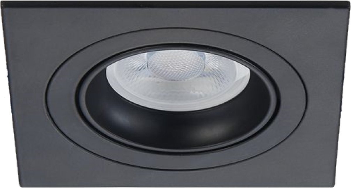 Philips LED inbouwspot Yusuf -Vierkant Zwart -Koel Wit -Dimbaar -3.5W -Philips LED