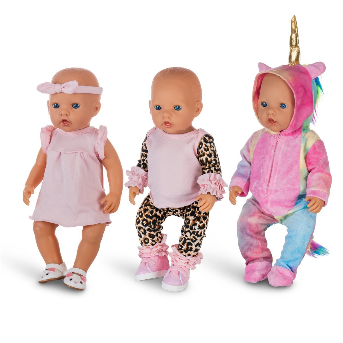 Isa's Friends Isa's Friends® - Poppenkleding - Setje 3 outfits - Kleertjes geschikt voor o.a. BABY born - 43 cm - Geschenkverpakking