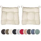 sleepling set van 2 stoelkussens Basic 20 | 40 (voorkant) / 35 (achterkant) x 38 x 7 cm | zitkussen voor binnen en buiten | hoes van 100% katoen | met klittenband | Made in EU | beige