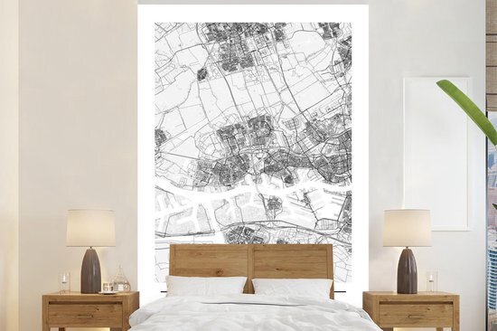 Nr1Wallpaper Behang - Fotobehang Stadskaart Vlaardingen - Breedte 225 cm x hoogte 350 cm