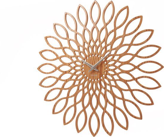 Karlsson Sunflower Wall Clock - 60cm - Brown MDF - Silent