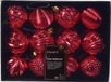 Decoris kerstballen gedecoreerd - 12x - 6 cm - kunststof - rood
