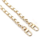 Chaîne pour sac à main, 120 cm - Chaîne métal/cuir - Accessoire pour sac à main - Bandoulière/ceinture pour portefeuille - Couleur doré clair - 8 mm de largeur - Bandoulière pour sac à main