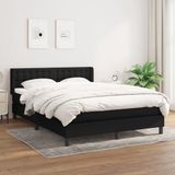 vidaXL Boxspring met matras, stof, zwart, 140x200 cm