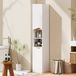 ZKOO B.V. Armoire de salle de bain étroite et haute avec 2 portes et 2 étagères ouvertes, blanc