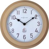NeXtime Poppy – Buitenwandklok – 22 cm – Metaal – Bruin – Weerbestendig