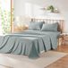 Hearth & Harbor 4-delige Queensize Lakenset - 40% Rayon Afgeleid van Bamboe - Ademende Queensize Lakens voor Maximaal 40 cm Diepe Zak - Zilver