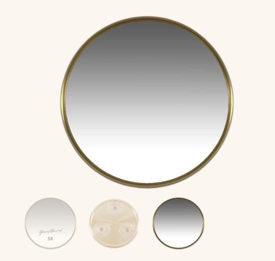 Gérard Brinard Zuignapspiegel mat goud 15cm 5x vergrotend