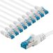 goobay 66052 CAT 6A netwerkkabel in 10-delige set/patchkabel afgeschermd S/FTP/CU Ethernet-kabel, PiMF, LSZH/Cat 6a-kabel met 10 Gbits, wit, 10 x 1 m