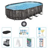 Bestway Ovaal Power Steel Zwembad - 610 x 366 x 122 - Grijs