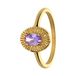 Lucardi Dames Stalen goldplated vintage ring bewerkt met paars zirkonia