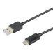 USB 2.0-kabel, 100 W, USB-A naar USB-C-stekker, lengte 1 m, opladen en gegevensoverdracht, kleur zwart - model MK-20.100.AC.1