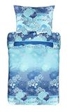 Bassetti Madama Butterfly 9311773 beddengoed B1, 1x dekbedovertrek 155 x 220 cm en 1x 80 x 80 cm, blauw