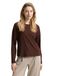 Tom Tailor - Chemise ample à manches longues et structure côtelée - Taille XL - marron noix foncé