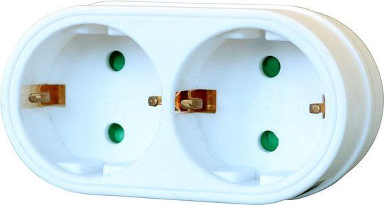 Brennenstuhl Geaarde Adapterstekker 2 - Wit - 230V - 1508180