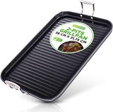 NutriChef Grillpan voor op het Fornuis - Grillplaat– Ribbelpan- Dubbele Branders- Hard Geanodiseerd -Antiaanbak Grill