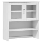 VidaXL MOLDE Opzetkast - Massief Grenenhout - Wit - 90x35x100 cm